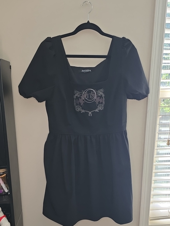 Disturbia Dresses & Skirts - Disturbia Vampyrum Bat Embroidered Puff Sleeve Mini Dress Size US 8